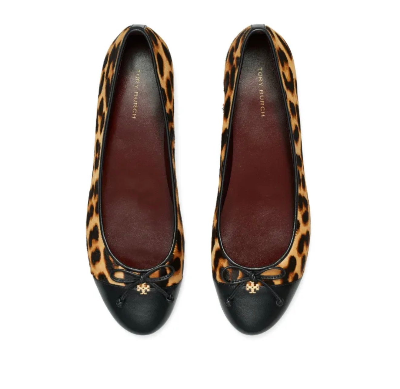 Tory Burch Cap-Toe Ballerina Flats Leopard Print