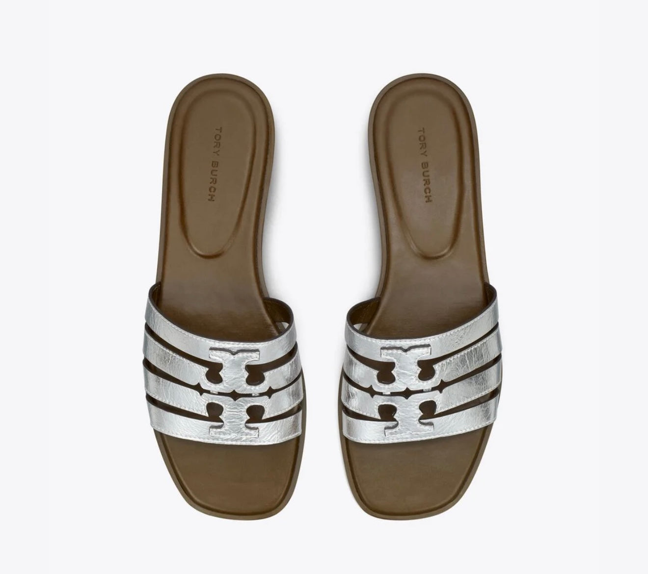 Tory Burch Ines Cage Slide Sandals (Silver)
