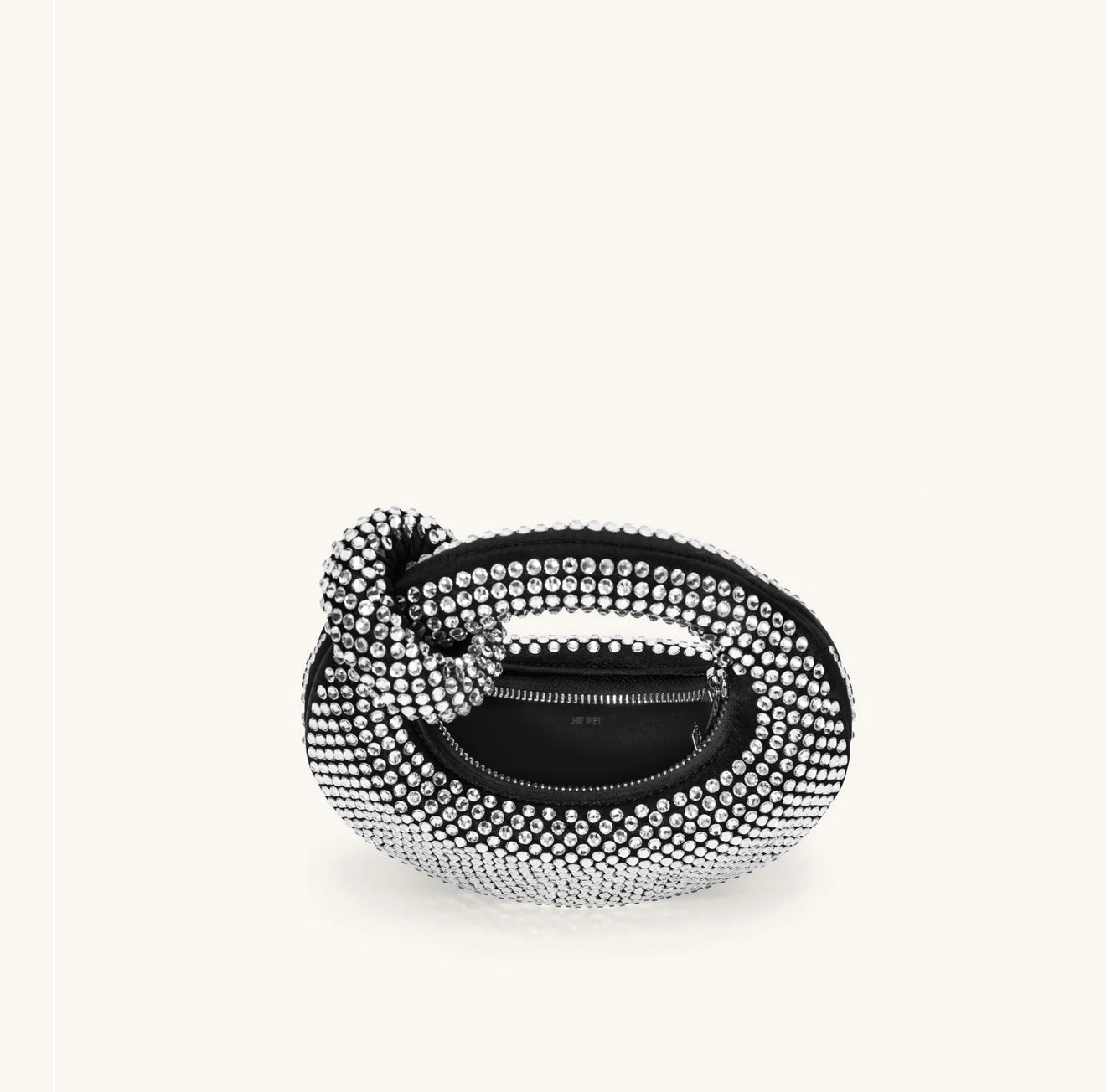 JW Pei Abacus Artificial Crystal Mini Top Handle Bag (Black)