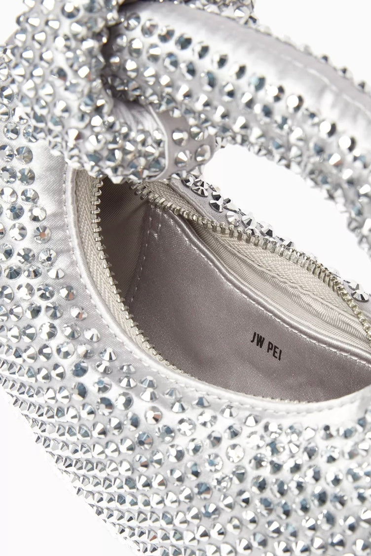 JW Pei Abacus Artificial Crystal Mini Top Handle Bag (Grey/Silver)