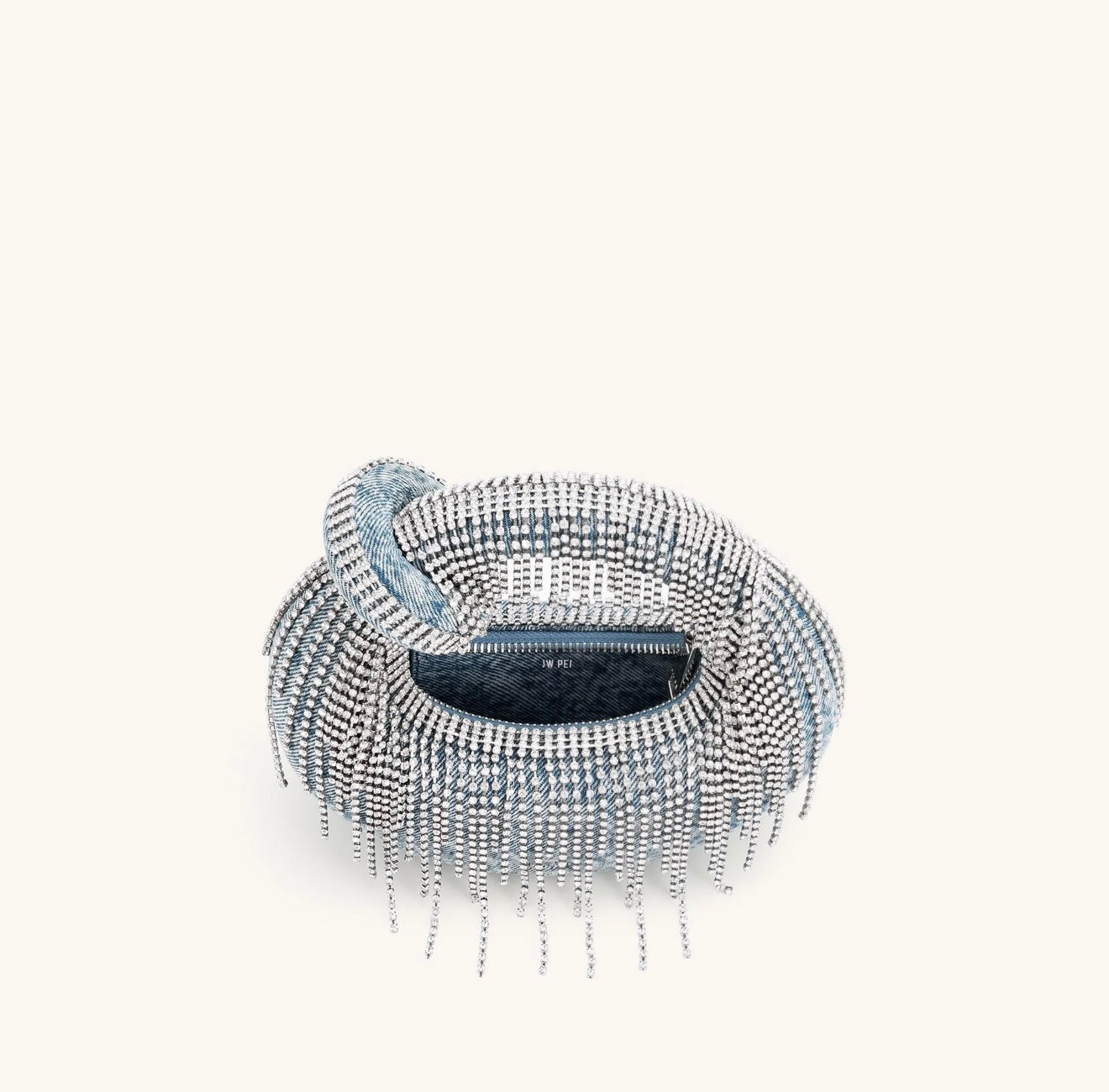 JW Pei Abacus Denim Artificial Crystal Mini Top Handle Bag (Blue)