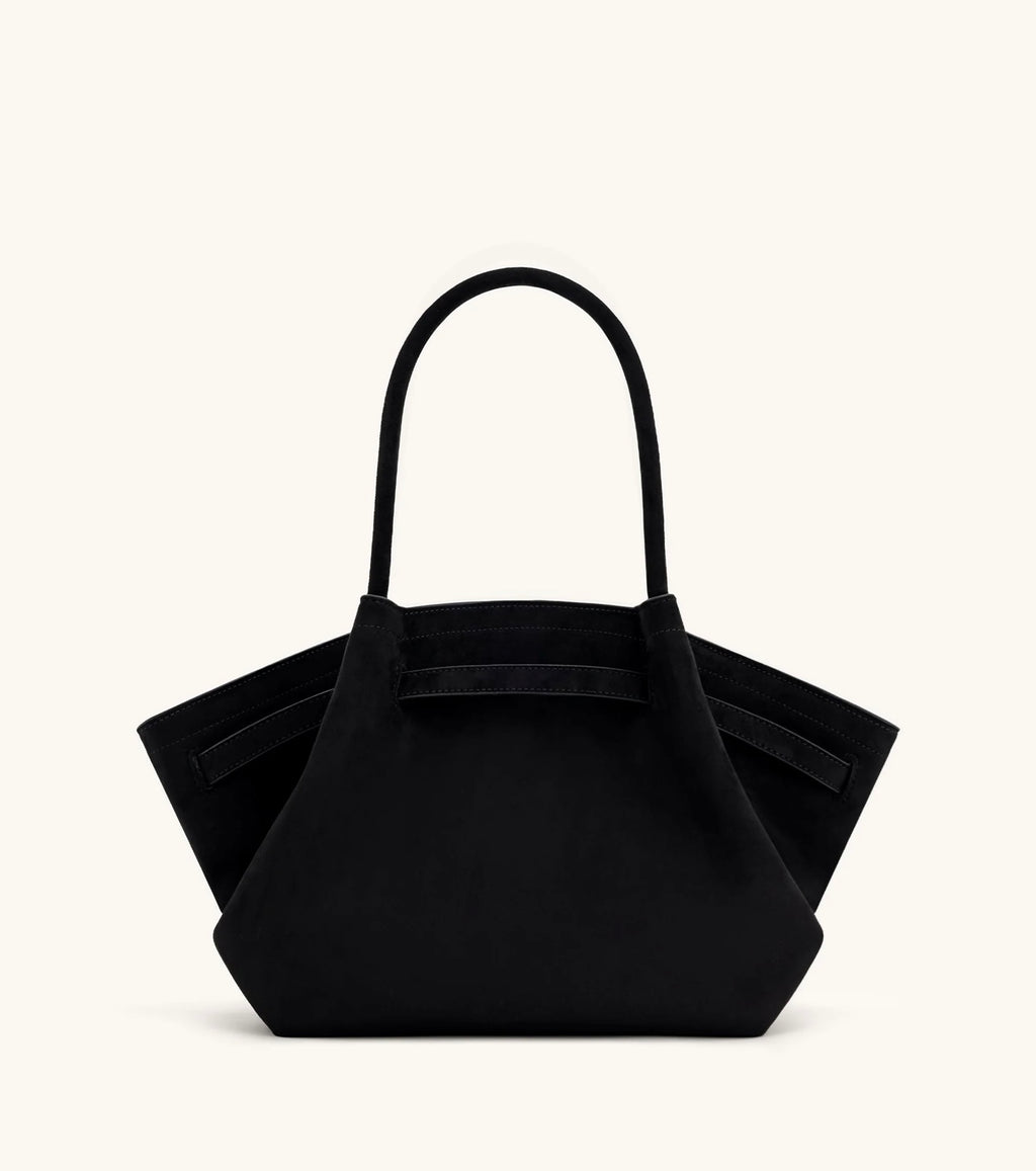 JW Pei Hana Medium Faux Suede Tote Bag (Black)