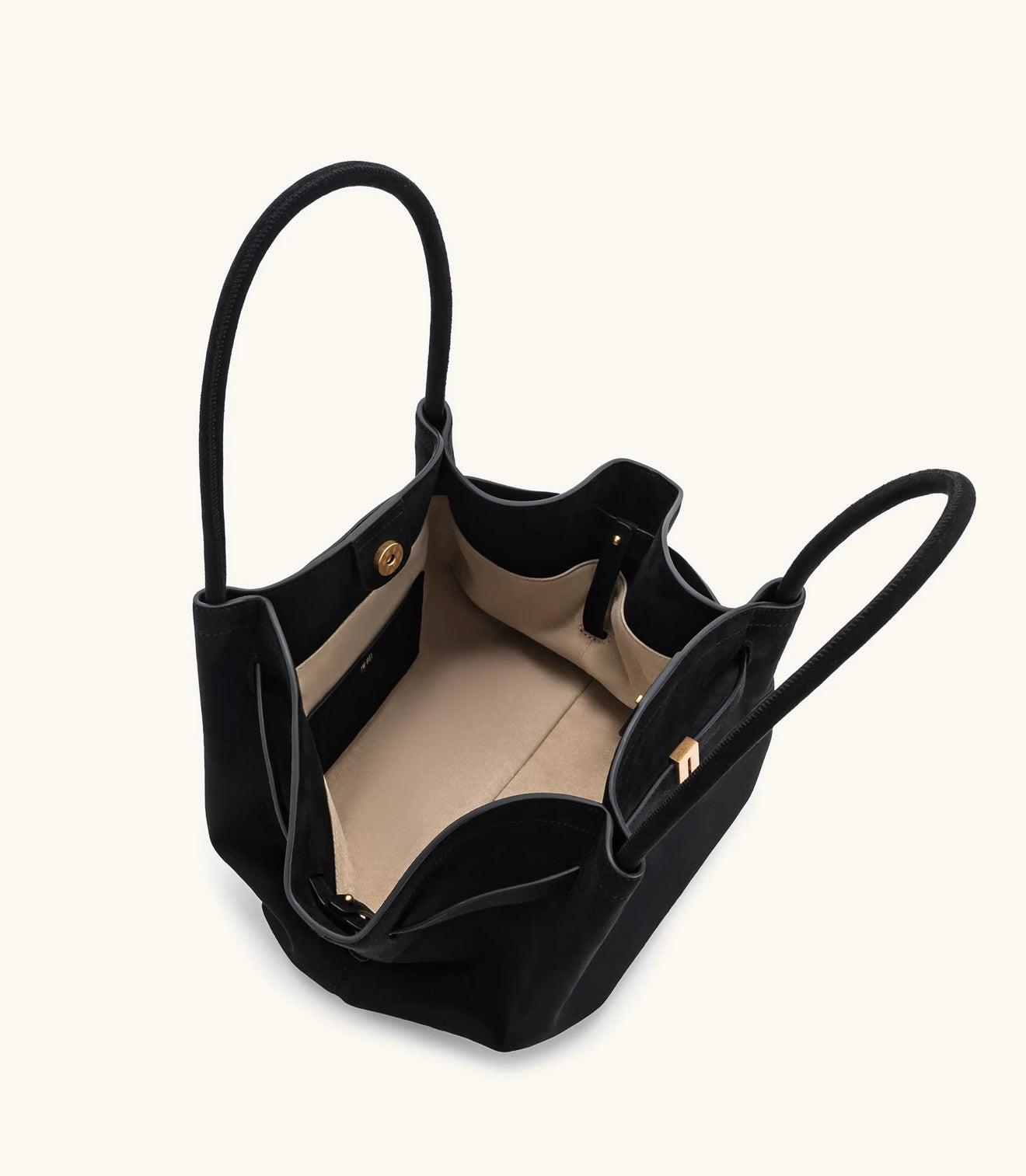 JW Pei Hana Medium Faux Suede Tote Bag (Black)