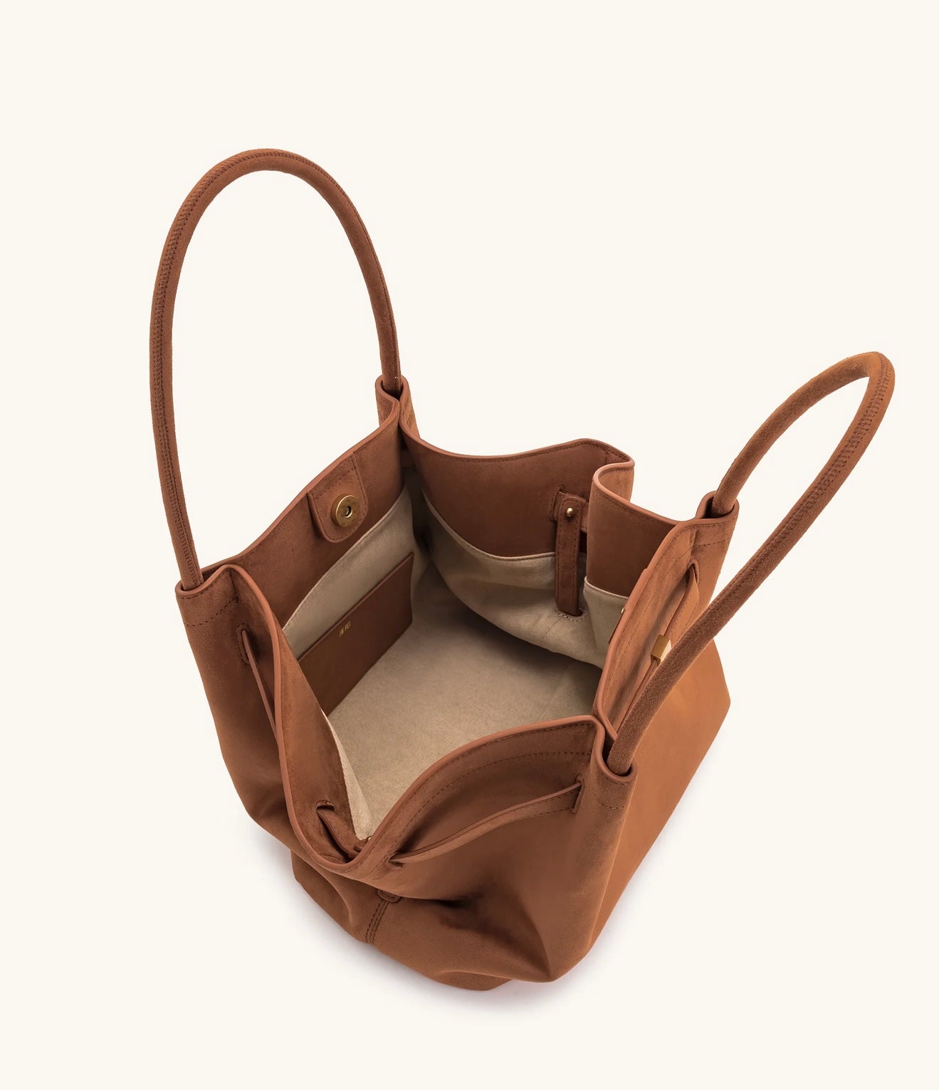 JW Pei Hana Medium Faux Suede Tote Bag (Brown)
