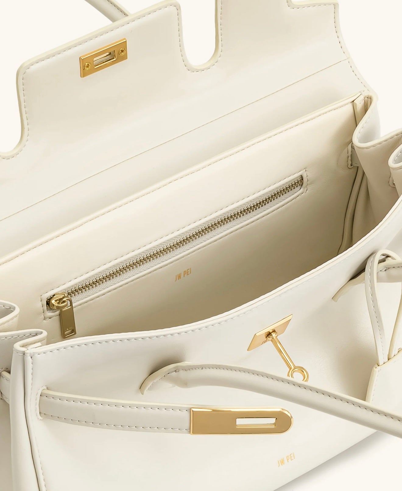 JW Pei Hana Medium Faux Suede Tote Bag (White)