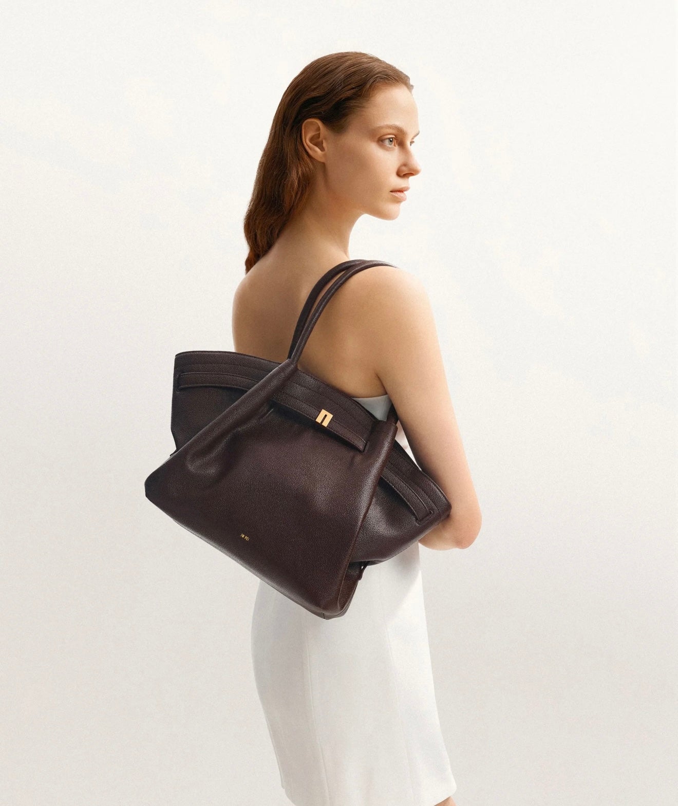 JW Pei Hana Medium Tote Bag (Dark Brown)