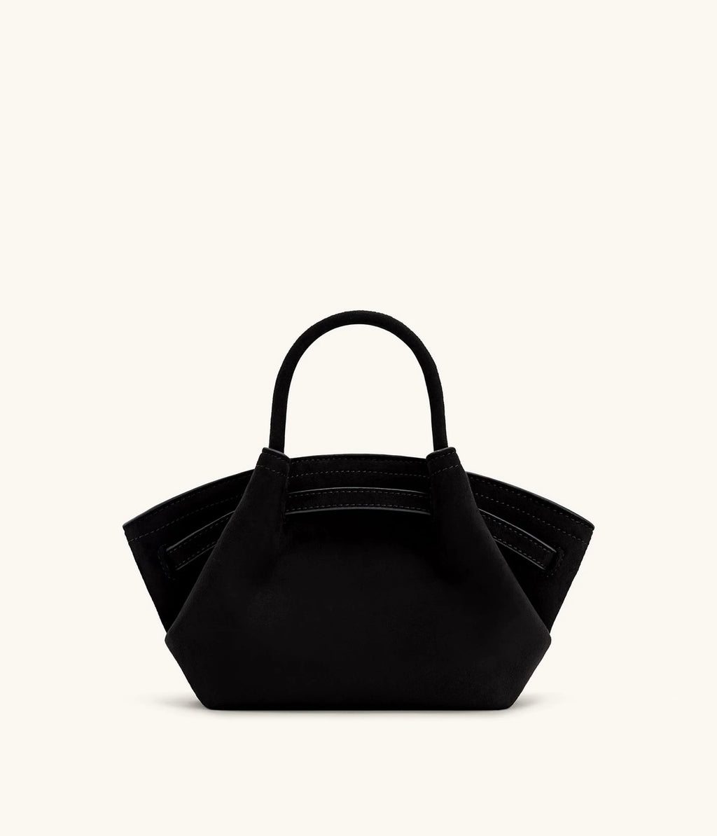 JW Pei Hana Mini Faux Suede Tote Bag (Black)