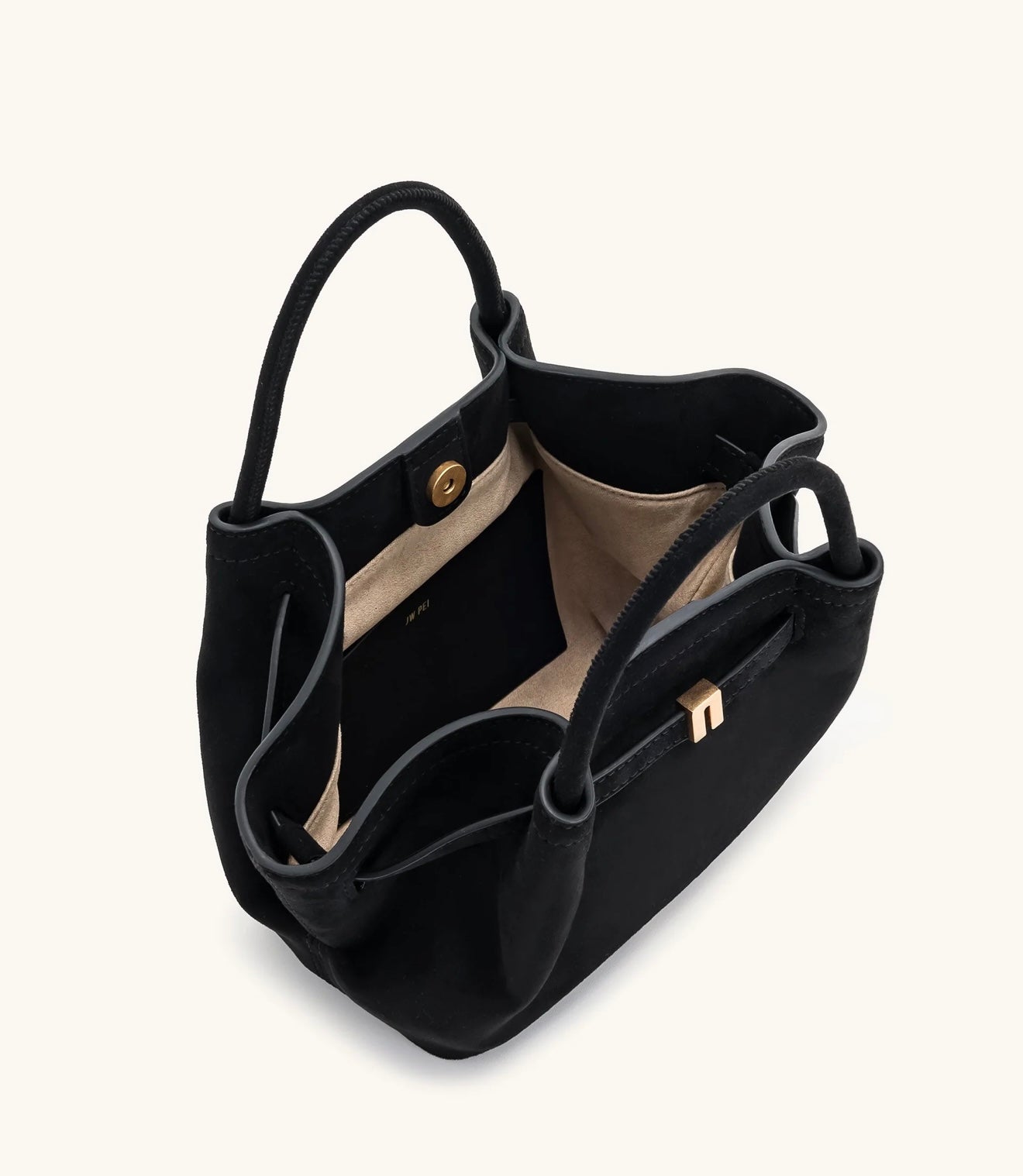 JW Pei Hana Mini Faux Suede Tote Bag (Black)