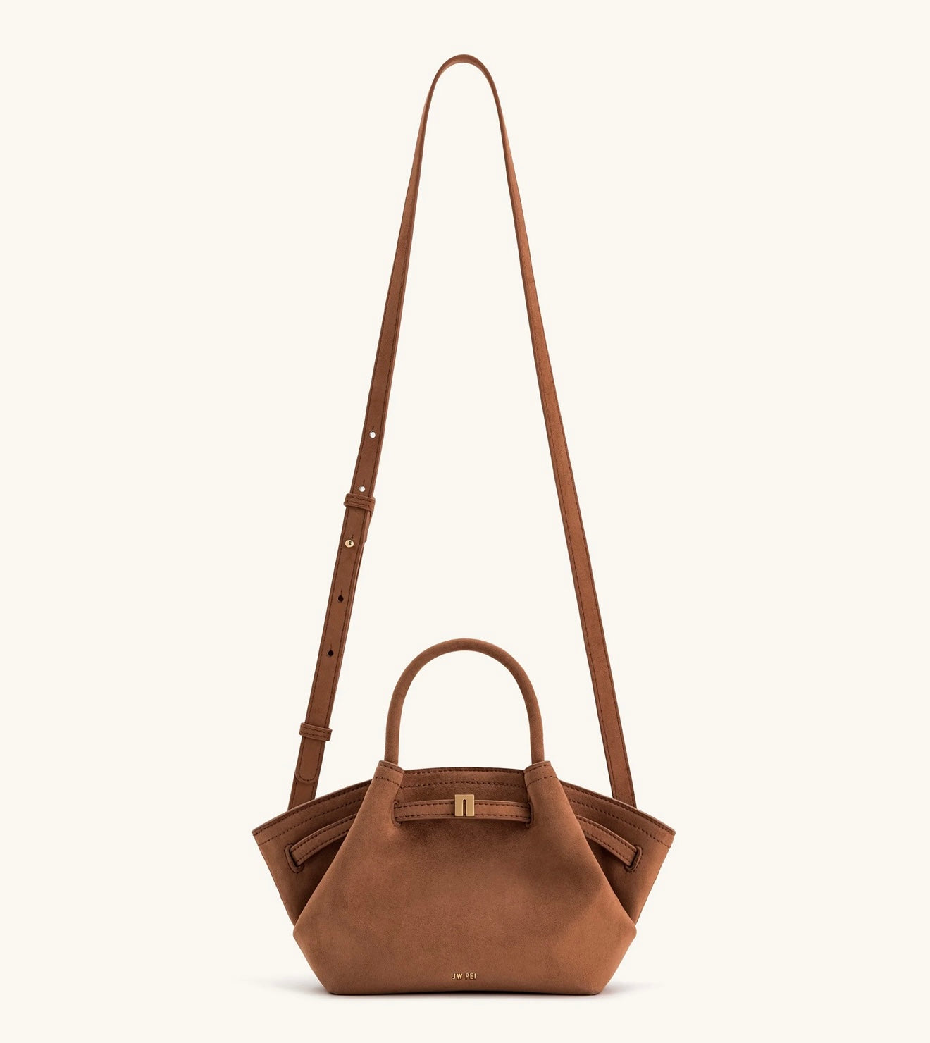 JW Pei Hana Mini Faux Suede Tote Bag (Brown)