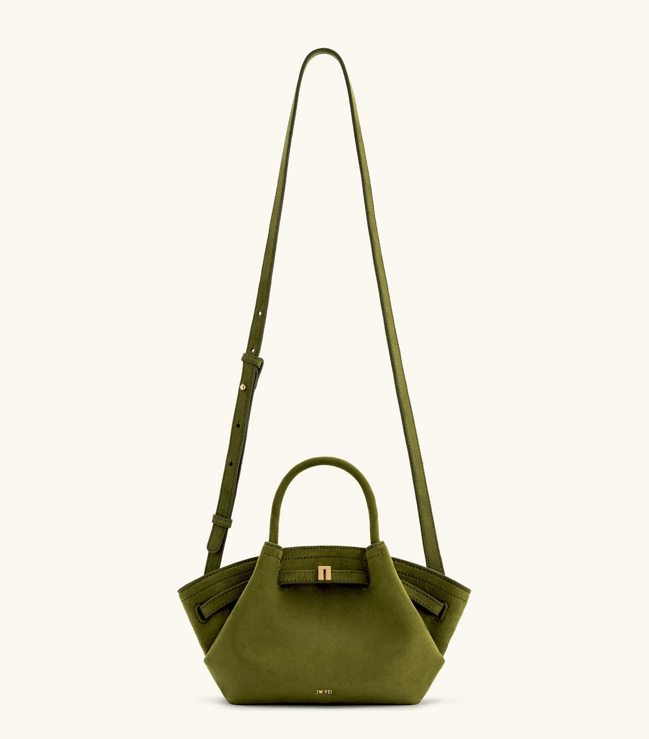 JW Pei Hana Mini Faux Suede Tote Bag (Dark Olive)