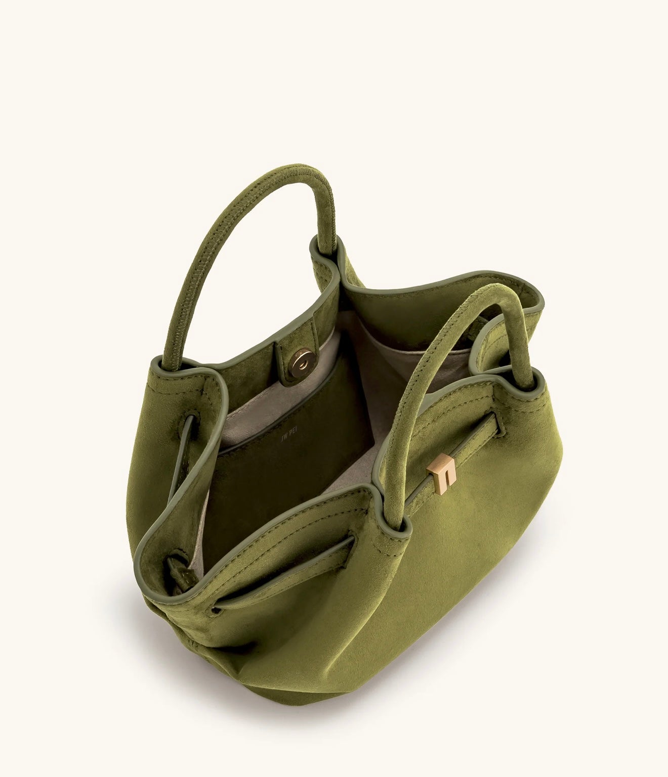 JW Pei Hana Mini Faux Suede Tote Bag (Dark Olive)