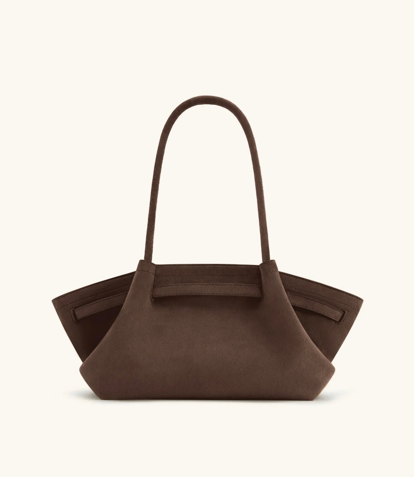 JW Pei Hanna Wide Faux Suede Tote Bag (Dark Brown)
