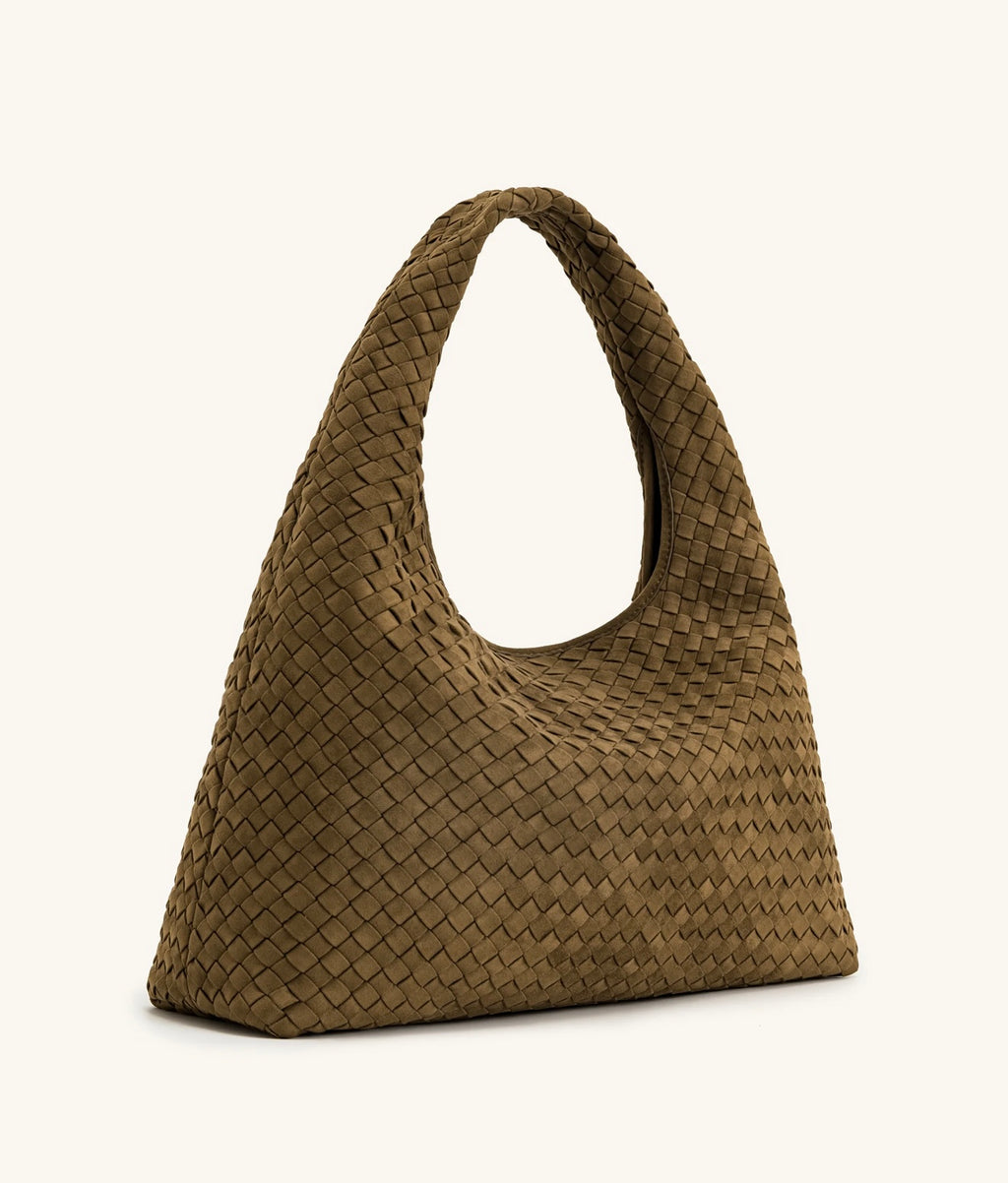 JW Pei Laura Woven Shoulder Bag (Olive Green)