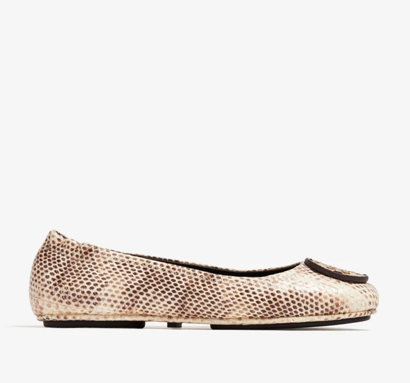 Tory Burch Minnie Travel Ballet Flats Snake Embosed Pattern