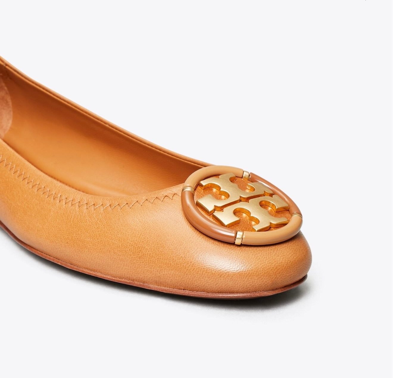 Tory Burch Multi Logo Ballet Flats Tan