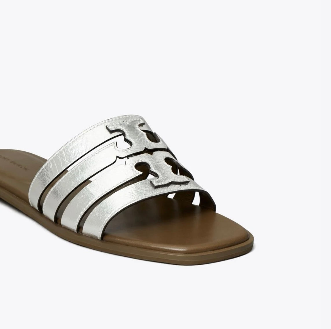 Tory Burch Ines Cage Slide Sandals (Silver)