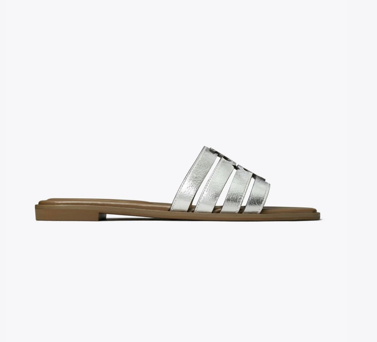 Tory Burch Ines Cage Slide Sandals (Silver)