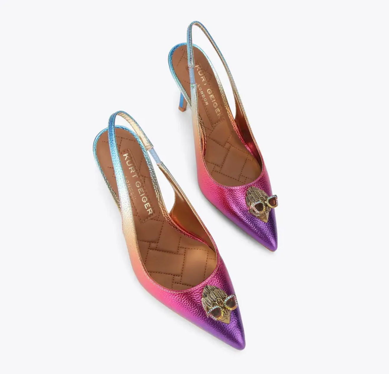 Kurt Geiger Belgravia Sling Back Heel Metallic Ombre
