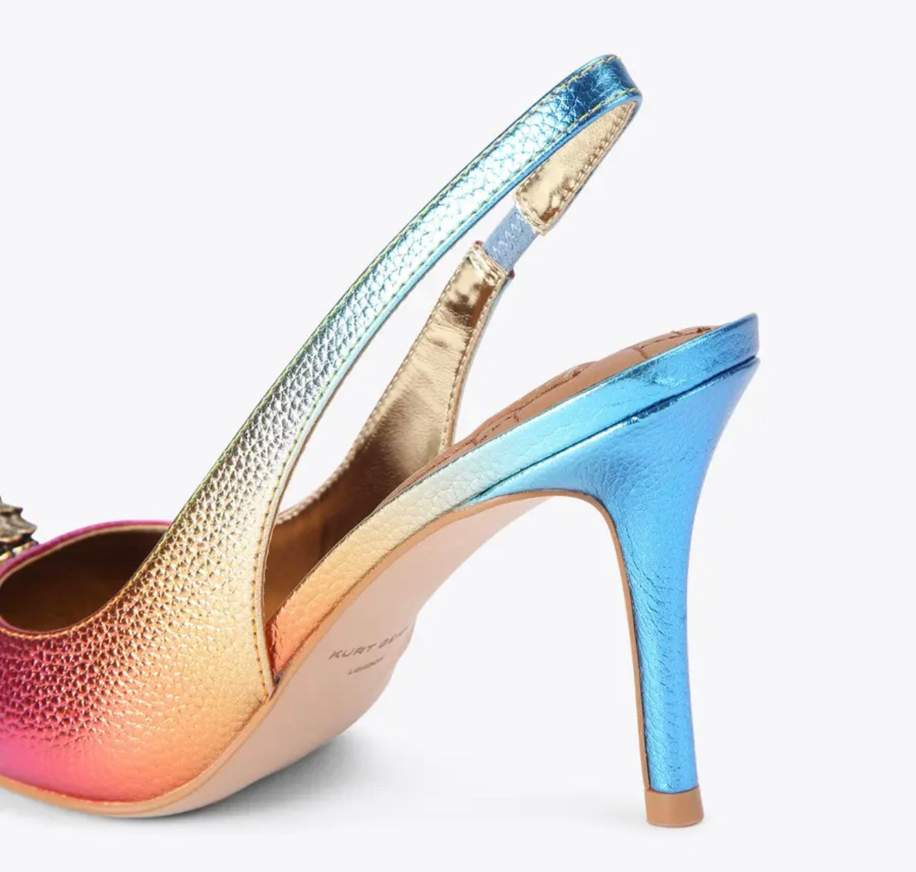 Kurt Geiger Belgravia Sling Back Heel Metallic Ombre