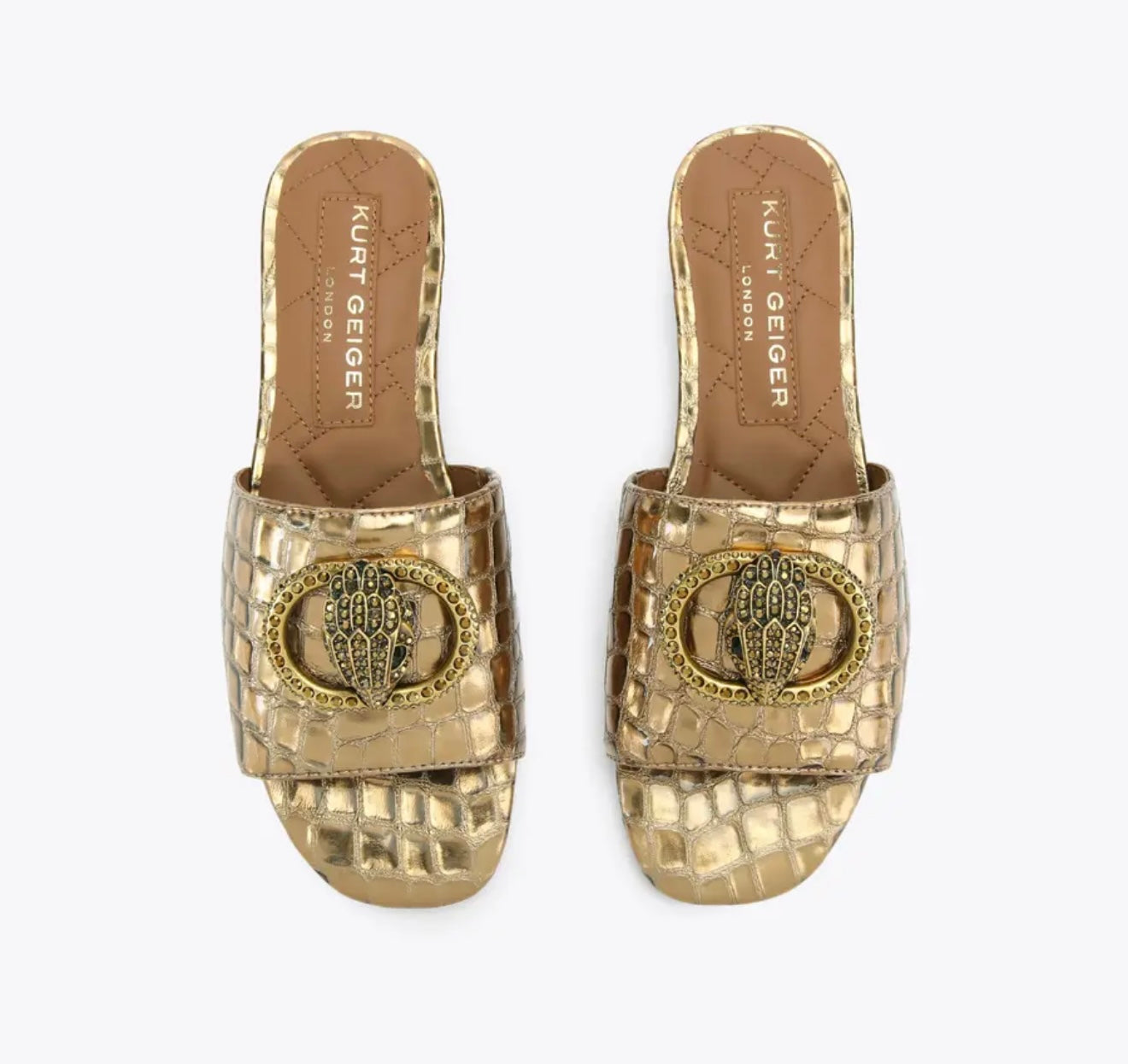 Kurt Geiger Chelsea Flat Sandal Gold