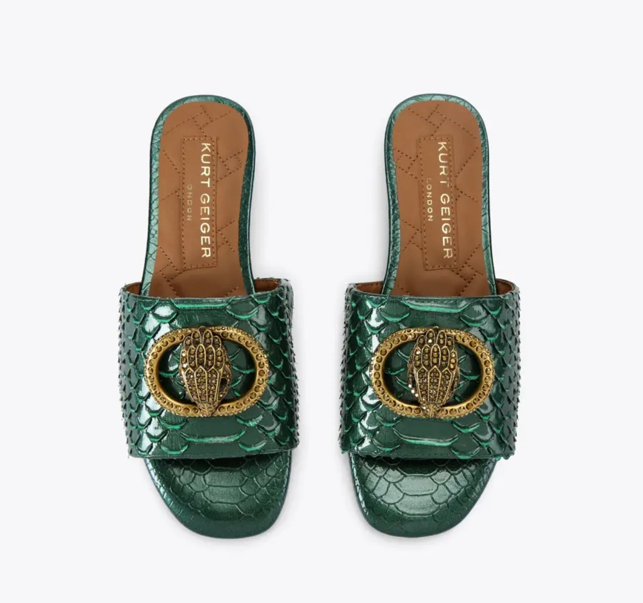 Kurt Geiger Chelsea Flat Sandal Emerald Green