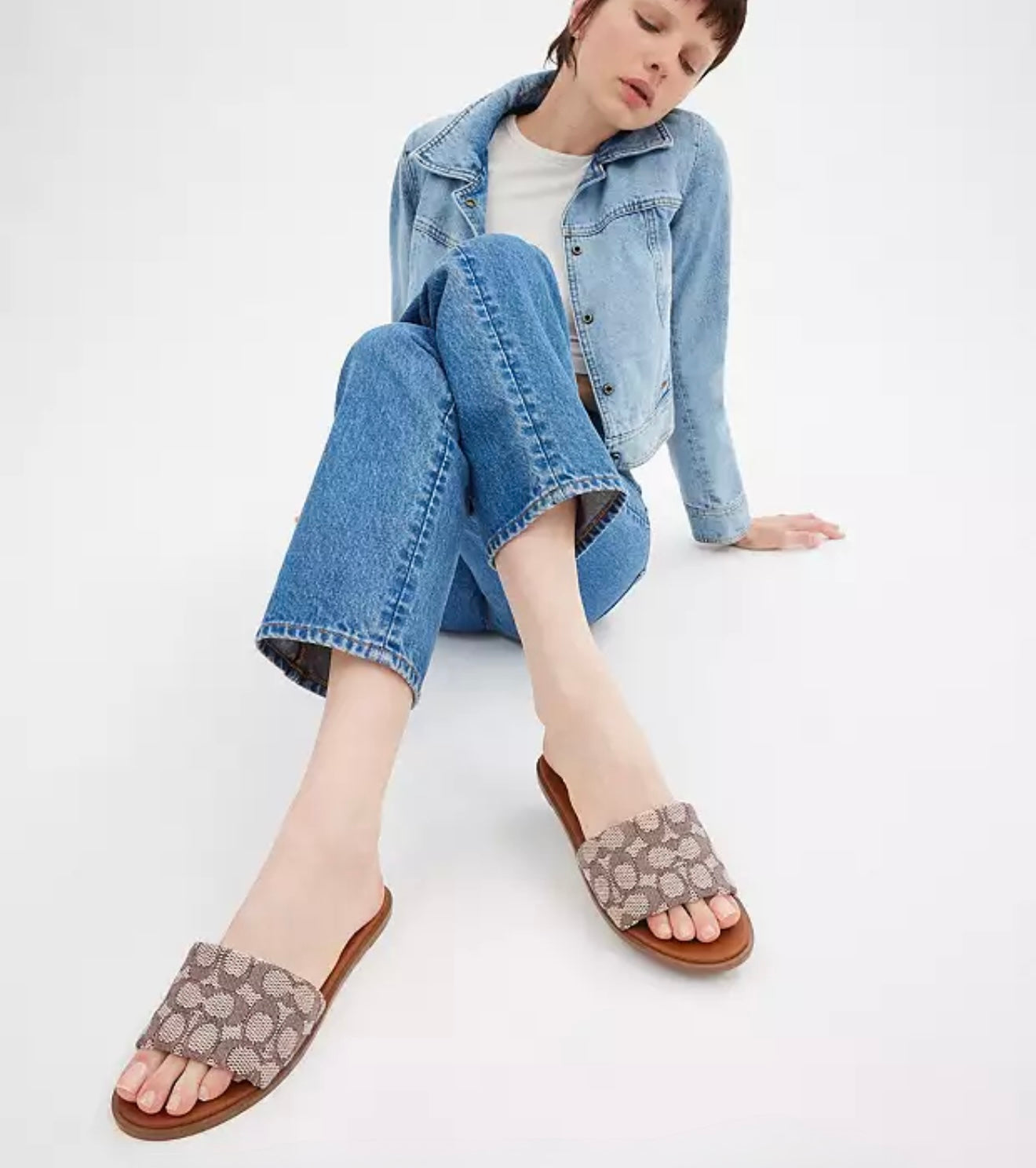 Coach Holly Sandal In Signature Textile Jacquard (Brown)