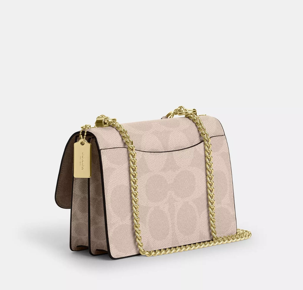 Coach Klare Crossbody in Blocked Signature Canvas (Gold/Sand/Tan)