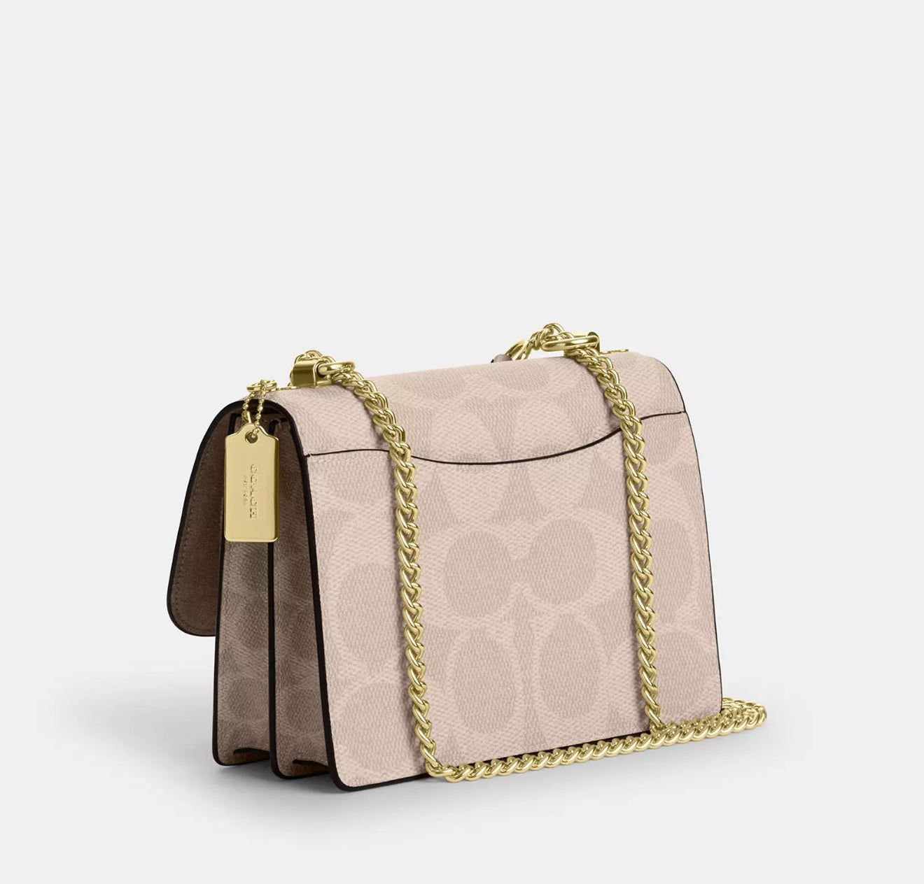 Coach Klare Crossbody in Blocked Signature Canvas (Gold/Sand/Tan)