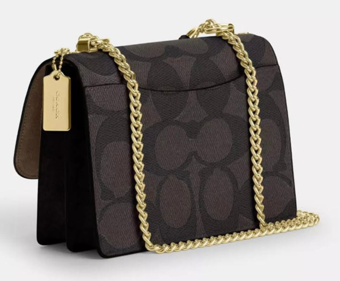 Coach Klare Crossbody in Signature Canvas (Black/Gold)