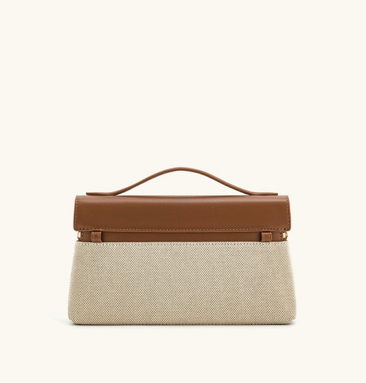 JW Pei Thea Top Handle Bag (Brown Canvas)