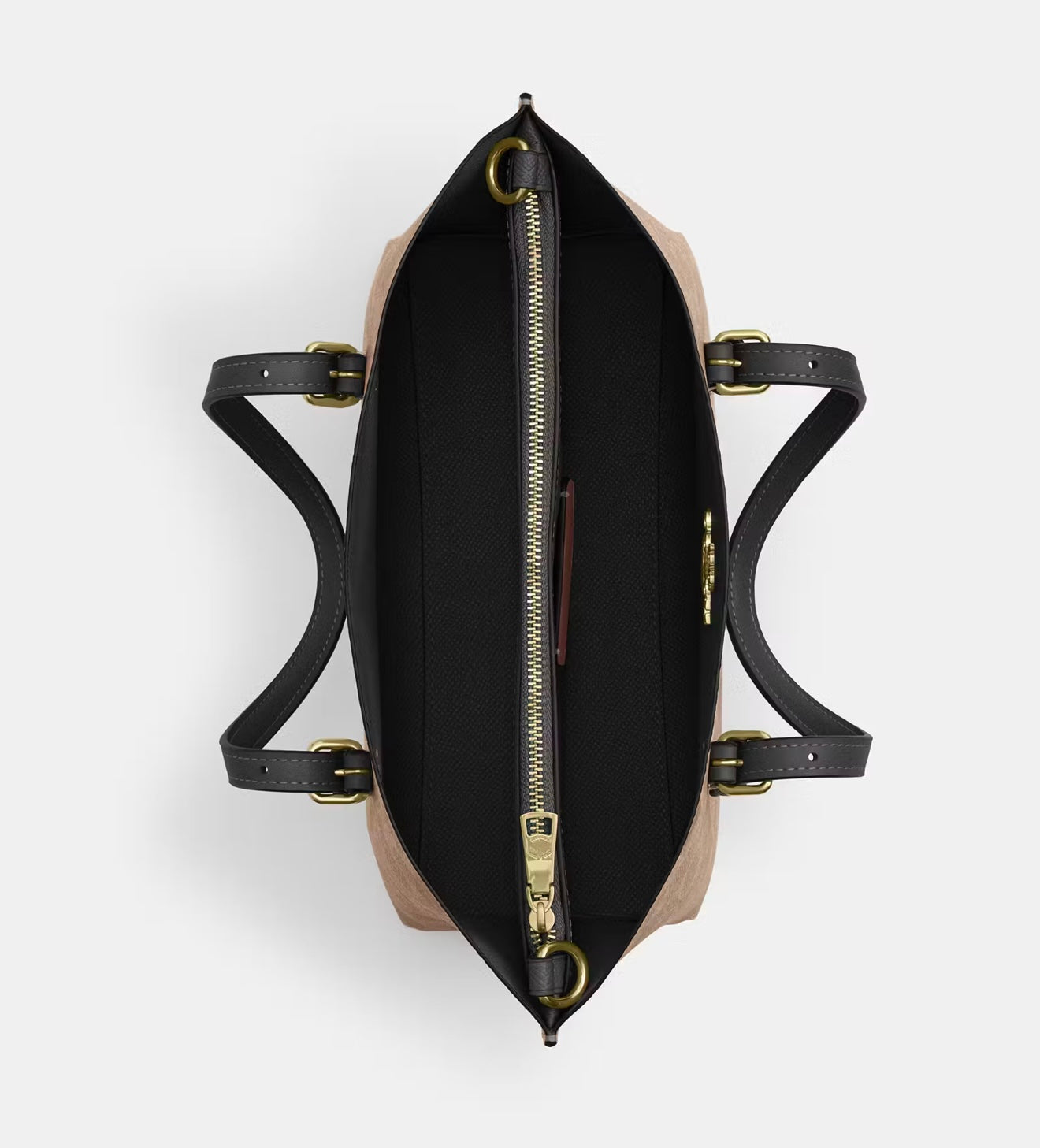 Coach Mollie Tote Bag 25 in Signature Canvas (Gold/Tan/Black)