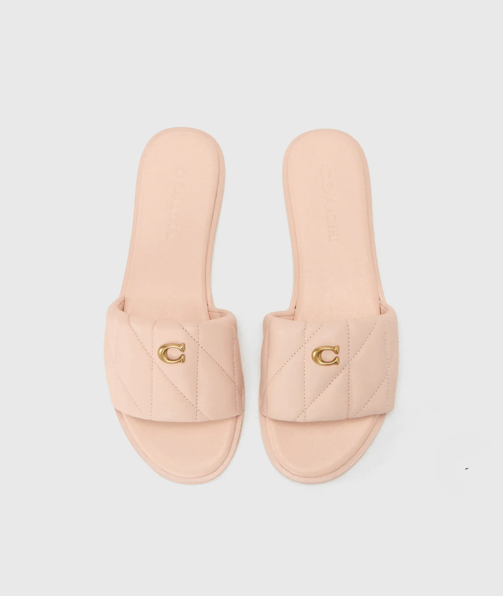 Coach Holly Quilted Leather Sandals (Blush)