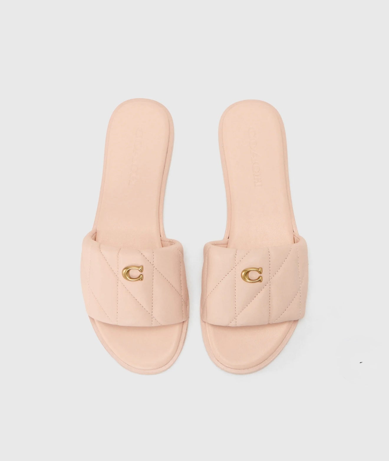 Coach Holly Quilted Leather Sandals (Blush)