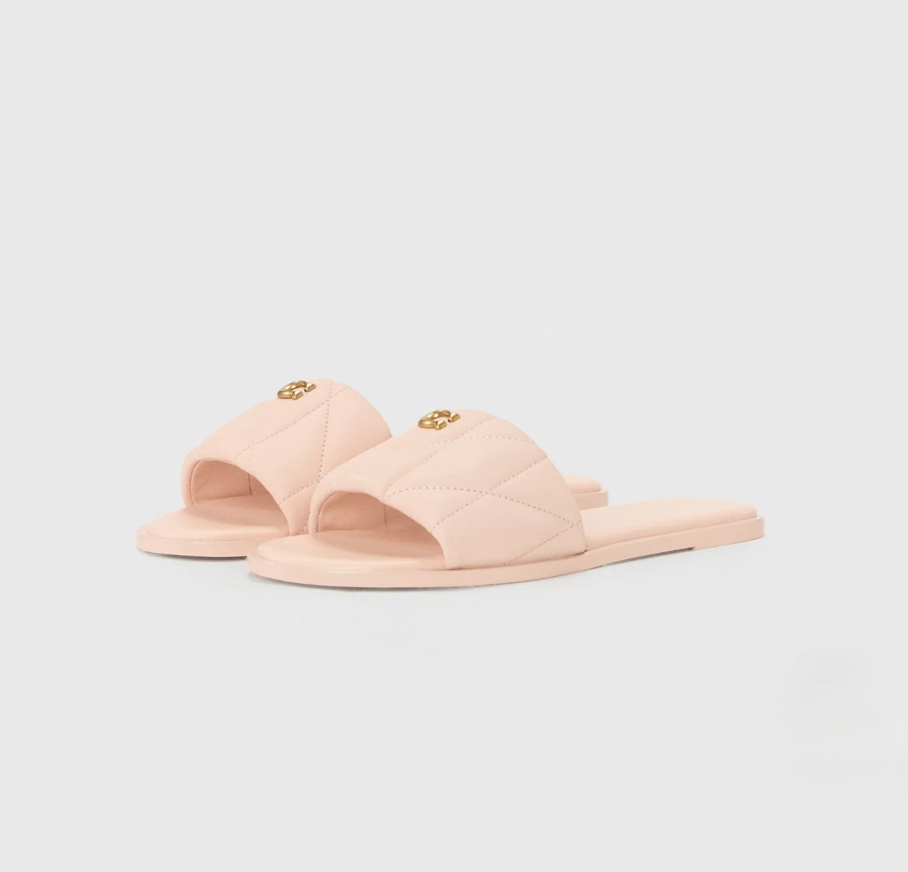 Coach Holly Quilted Leather Sandals (Blush)