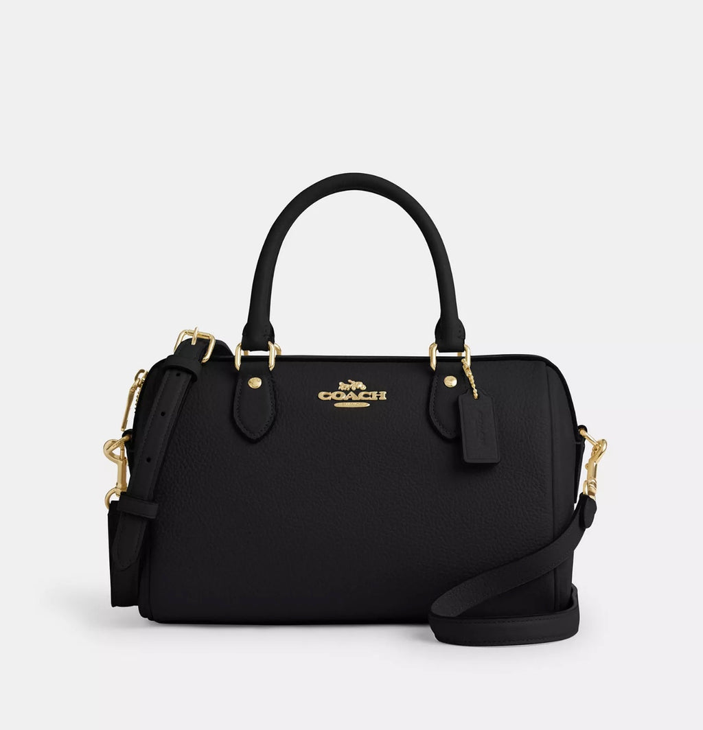 Coach Rowan Satchel Bag (Black/Gold)