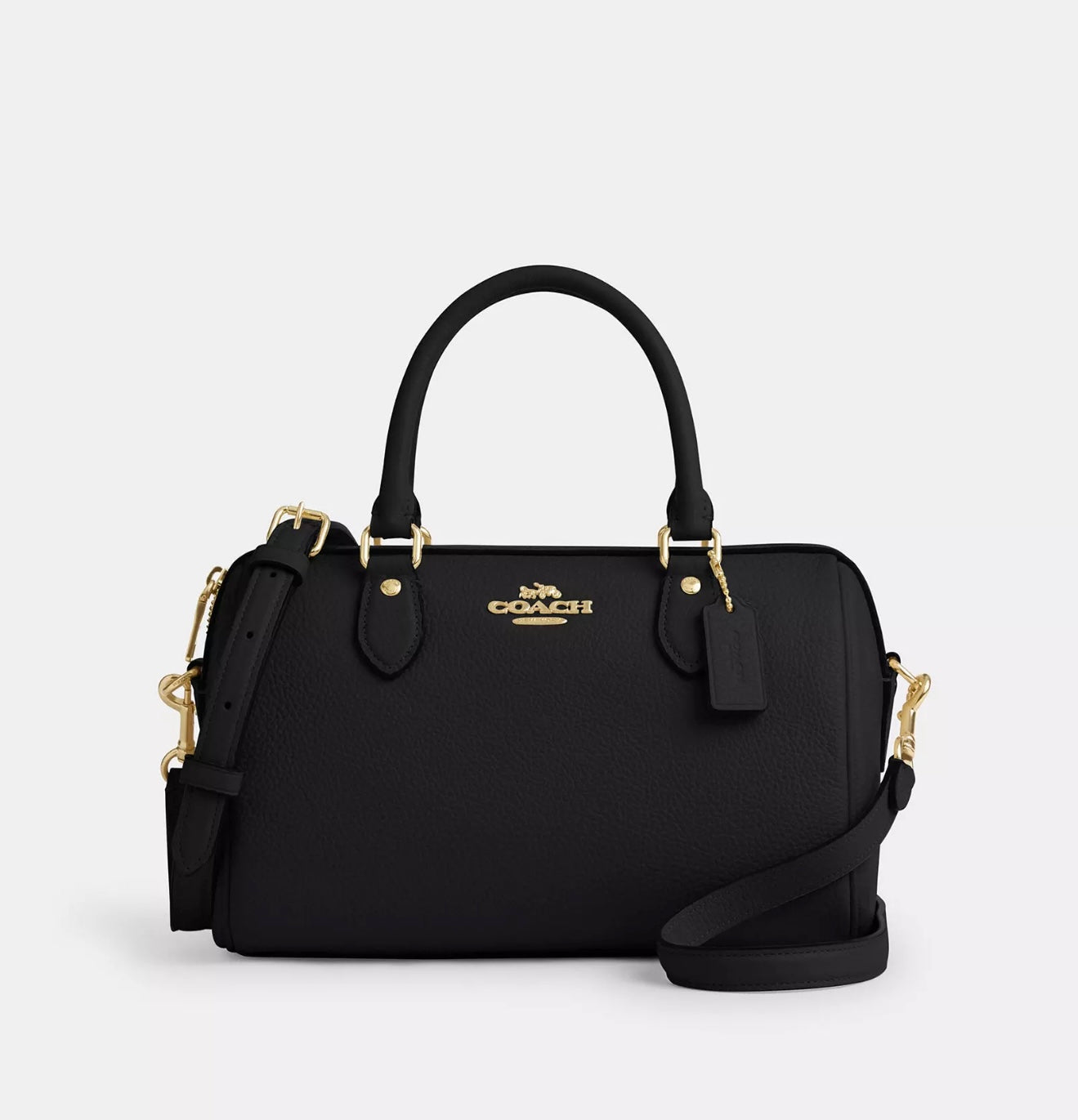 Coach Rowan Satchel Bag (Black/Gold)