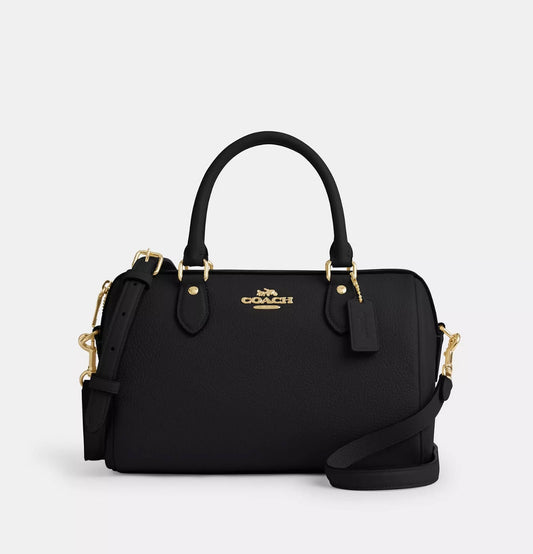 Coach Rowan Satchel Bag (Black/Gold)
