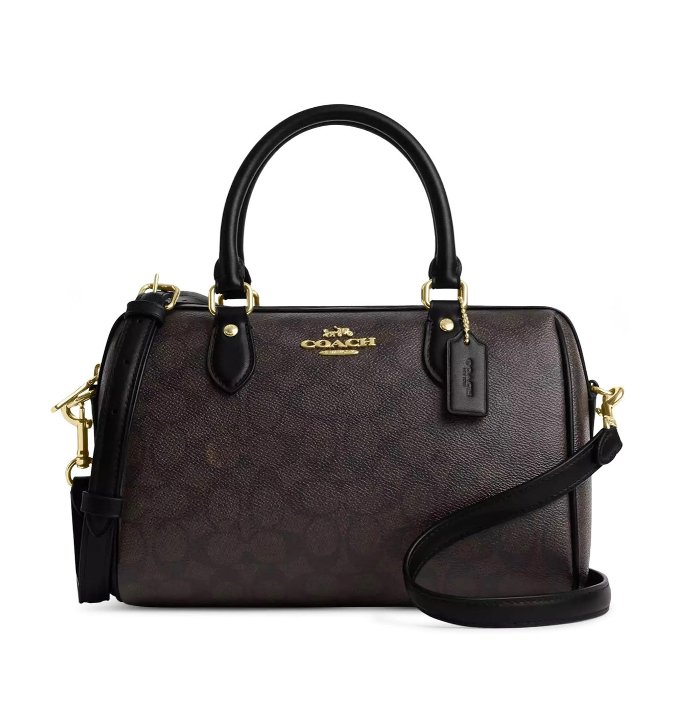 Coach Rowan Satchel Bag (Black/walnut/Brown)
