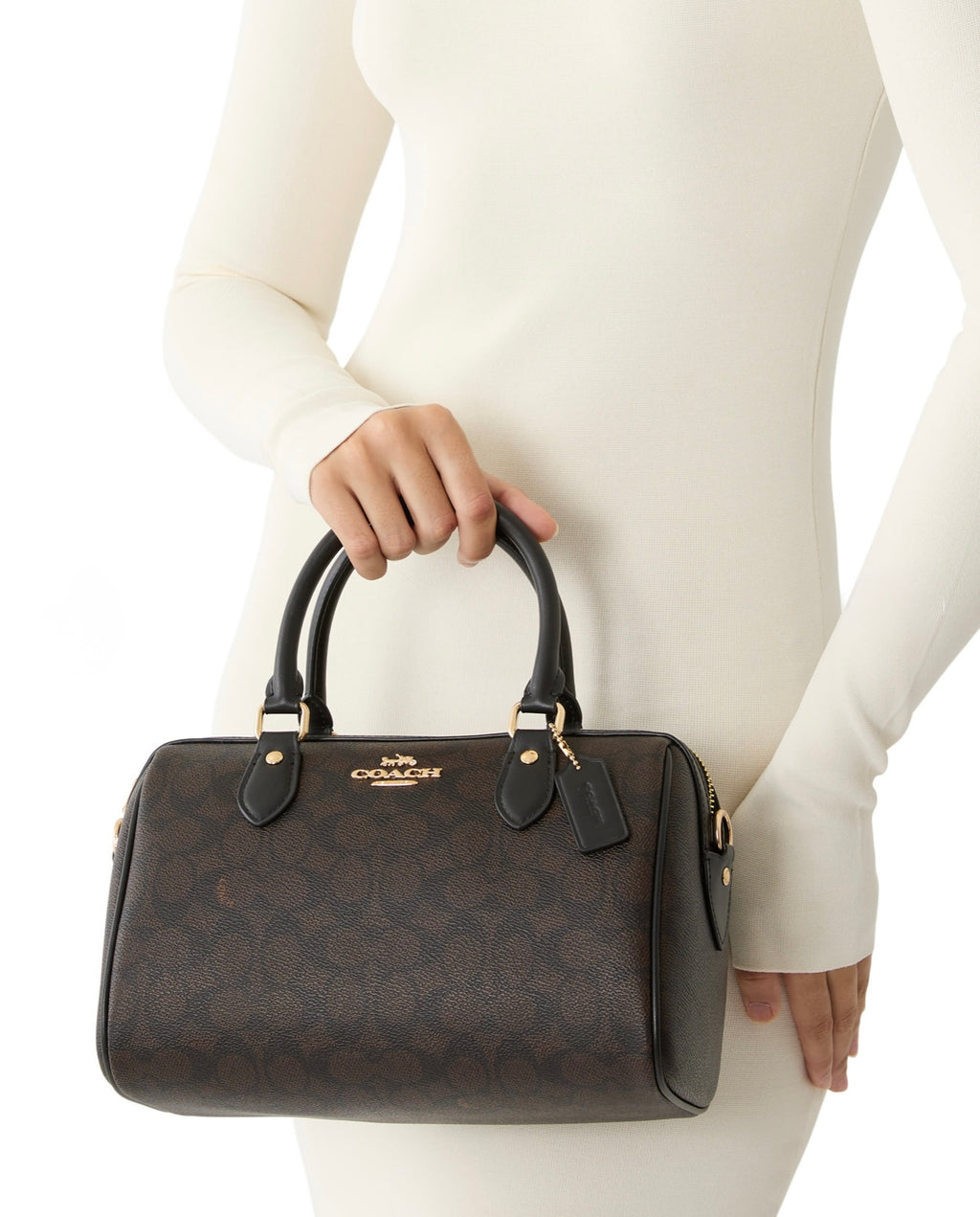 Coach Rowan Satchel Bag (Black/walnut/Brown)