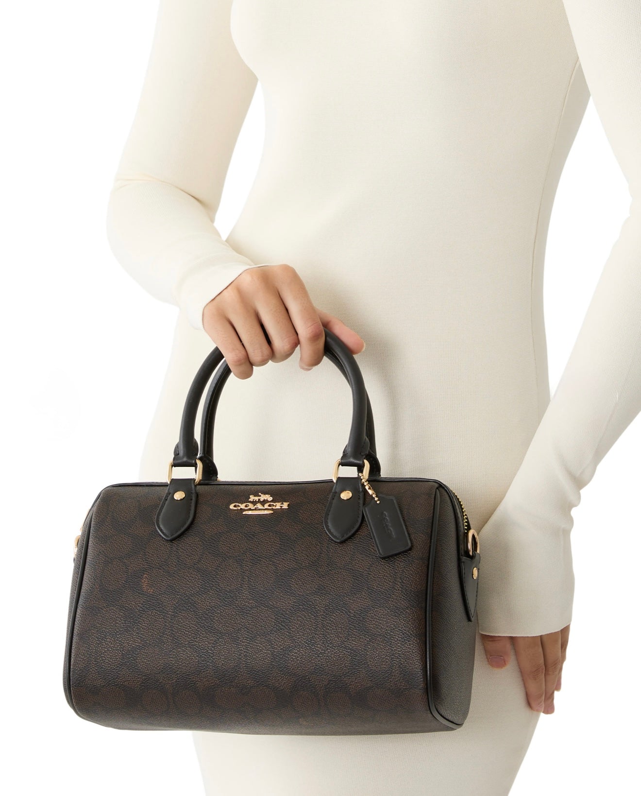 Coach Rowan Satchel Bag (Black/walnut/Brown)