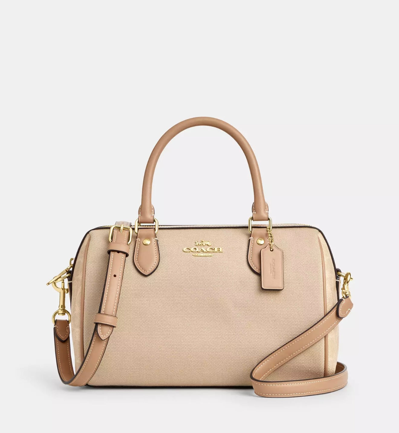 Coach Rowan Satchel Bag (Gold/Natural)