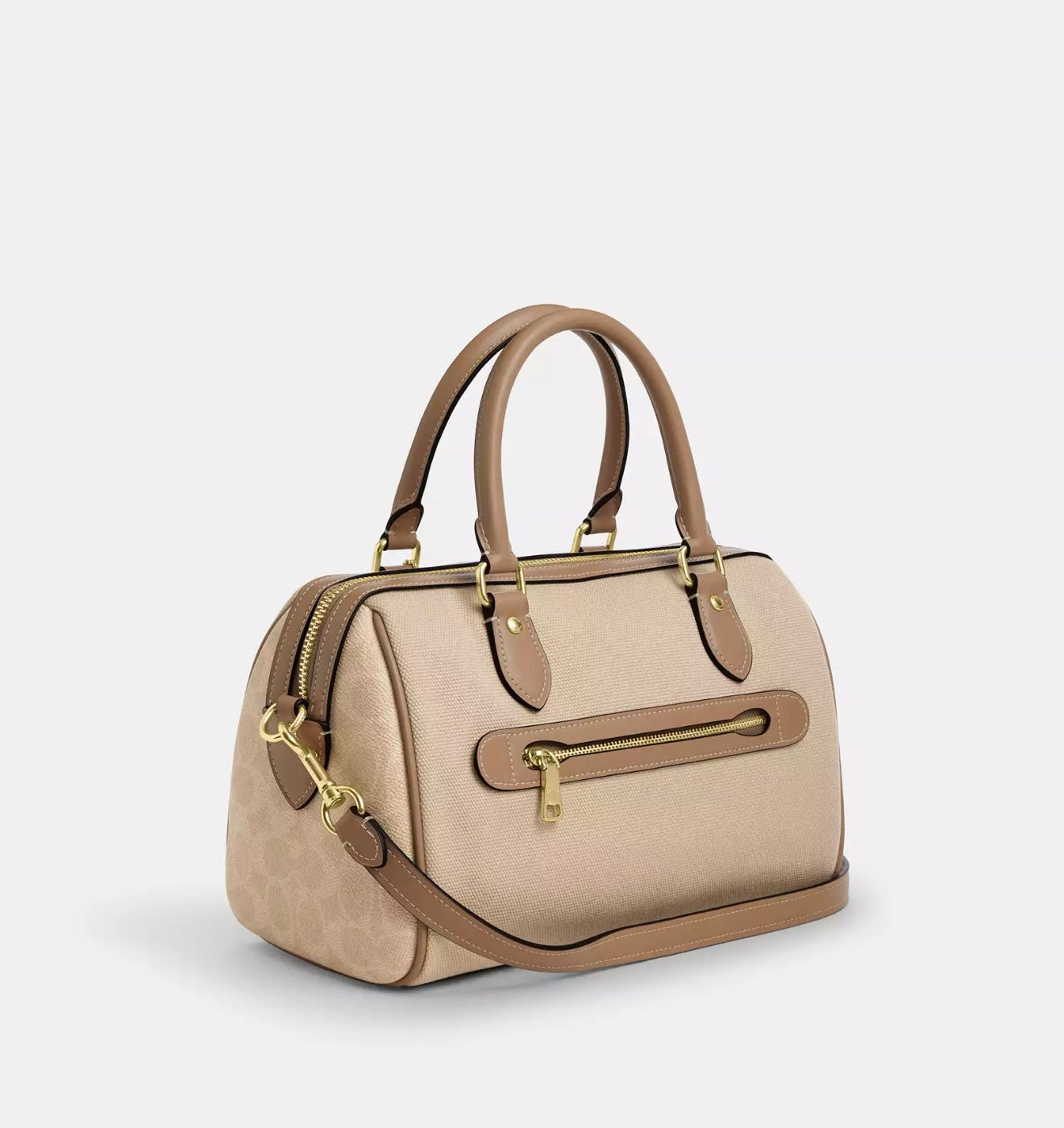 Coach Rowan Satchel Bag (Gold/Natural)