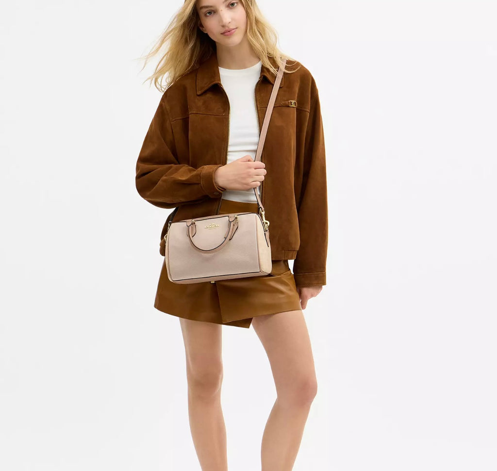 Coach Rowan Satchel Bag (Gold/Natural)