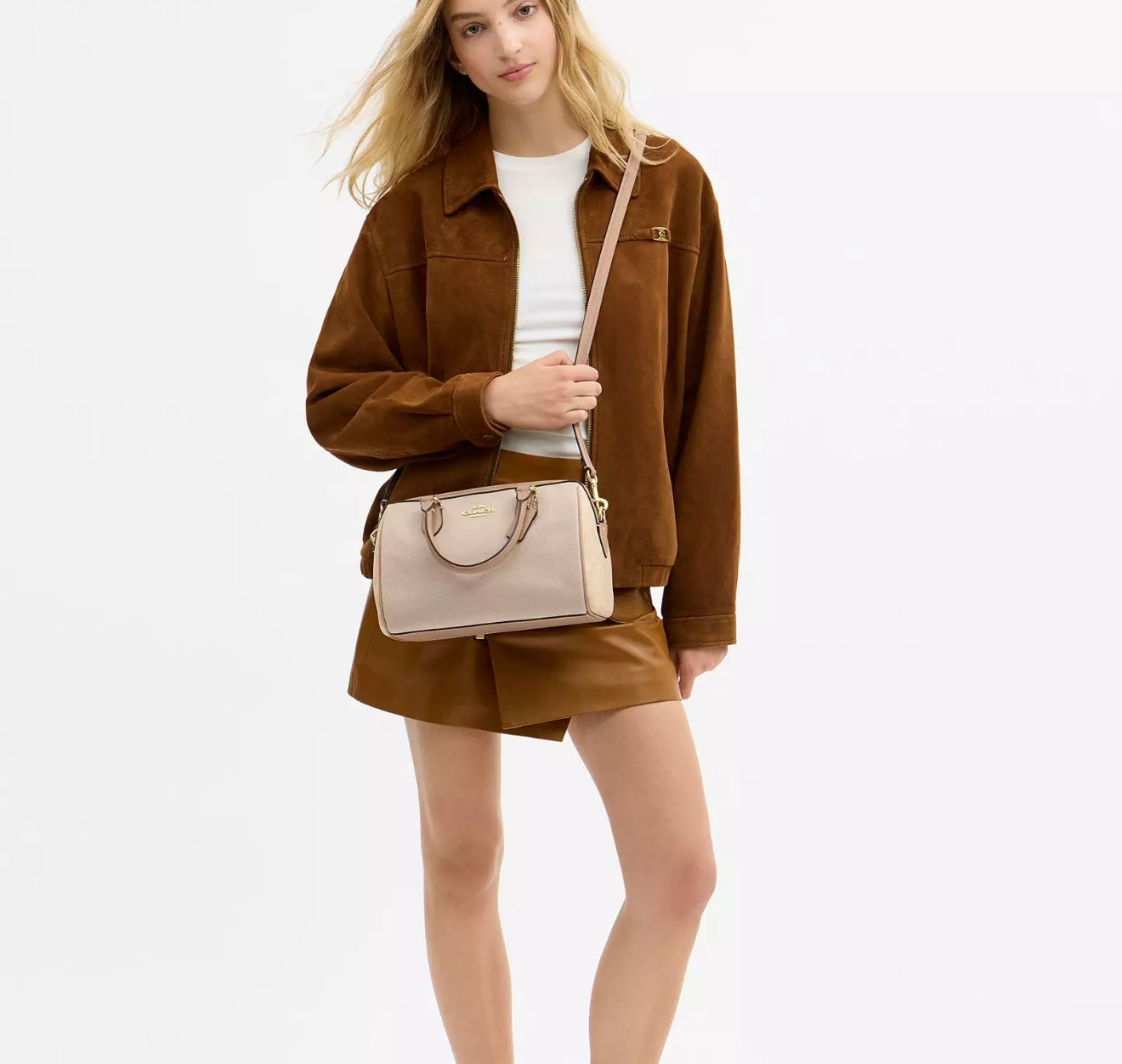 Coach Rowan Satchel Bag (Gold/Natural)