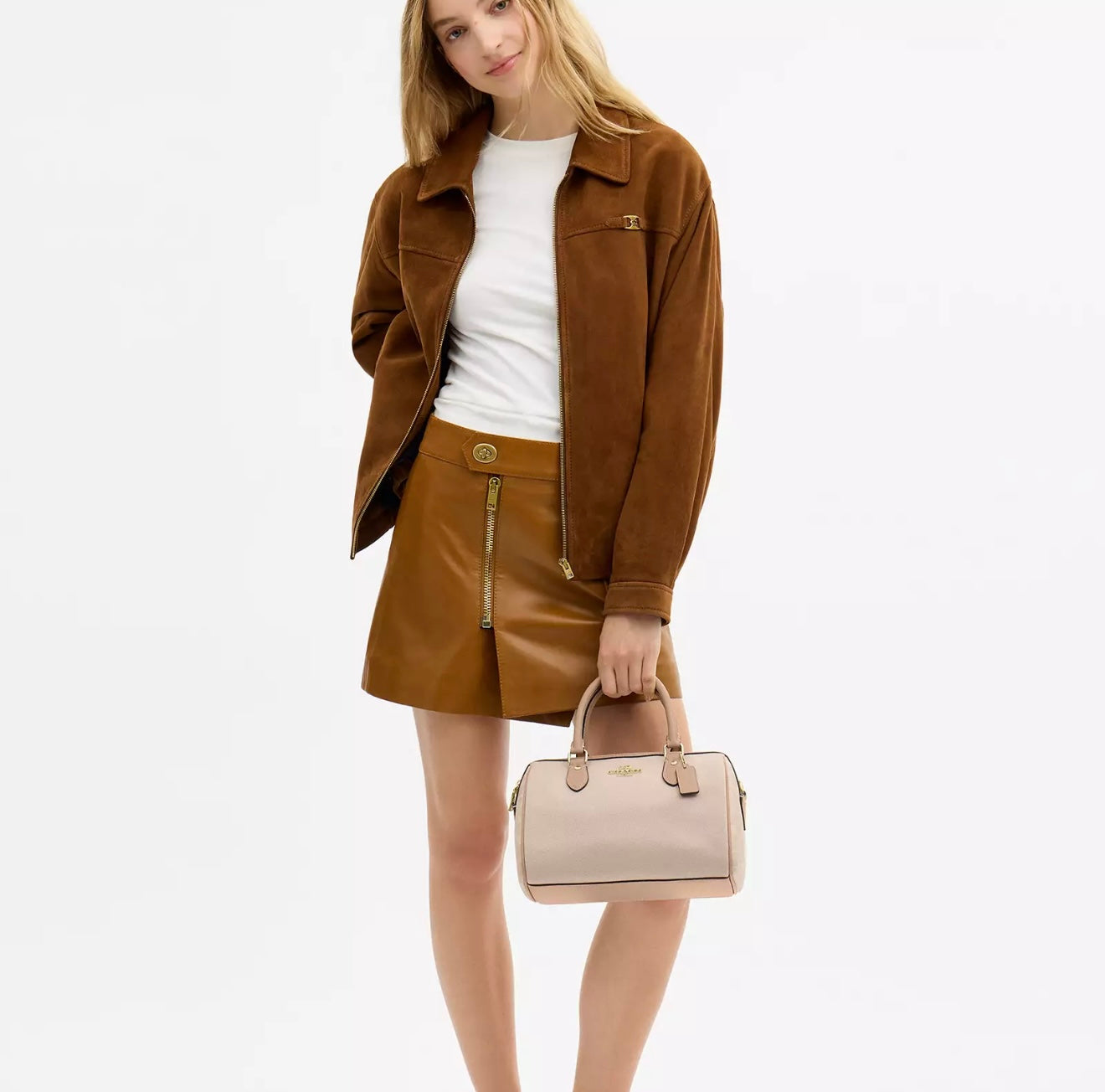 Coach Rowan Satchel Bag (Gold/Natural)