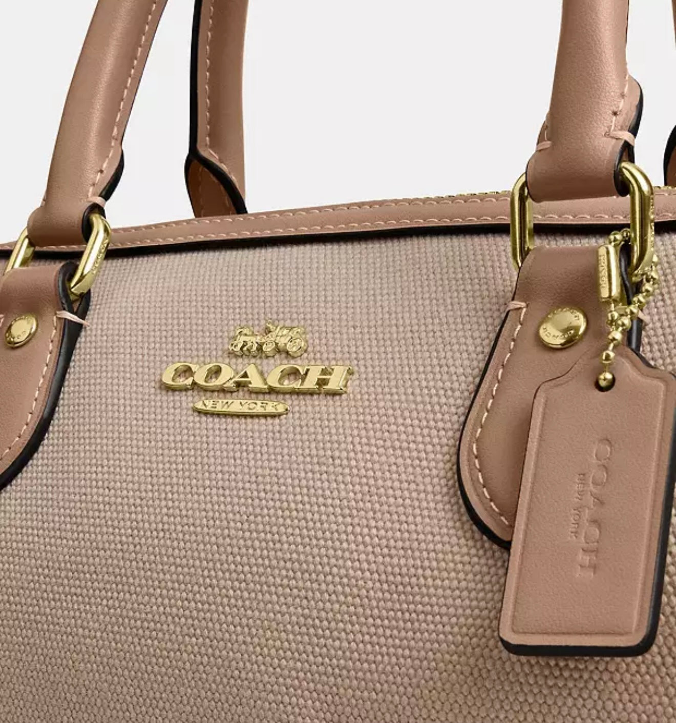 Coach Rowan Satchel Bag (Gold/Natural)