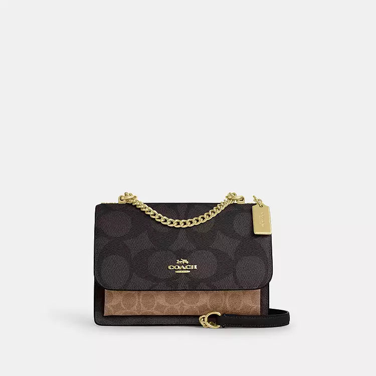Coach Klare Crossbody in Signature Canvas (Black/Gold)