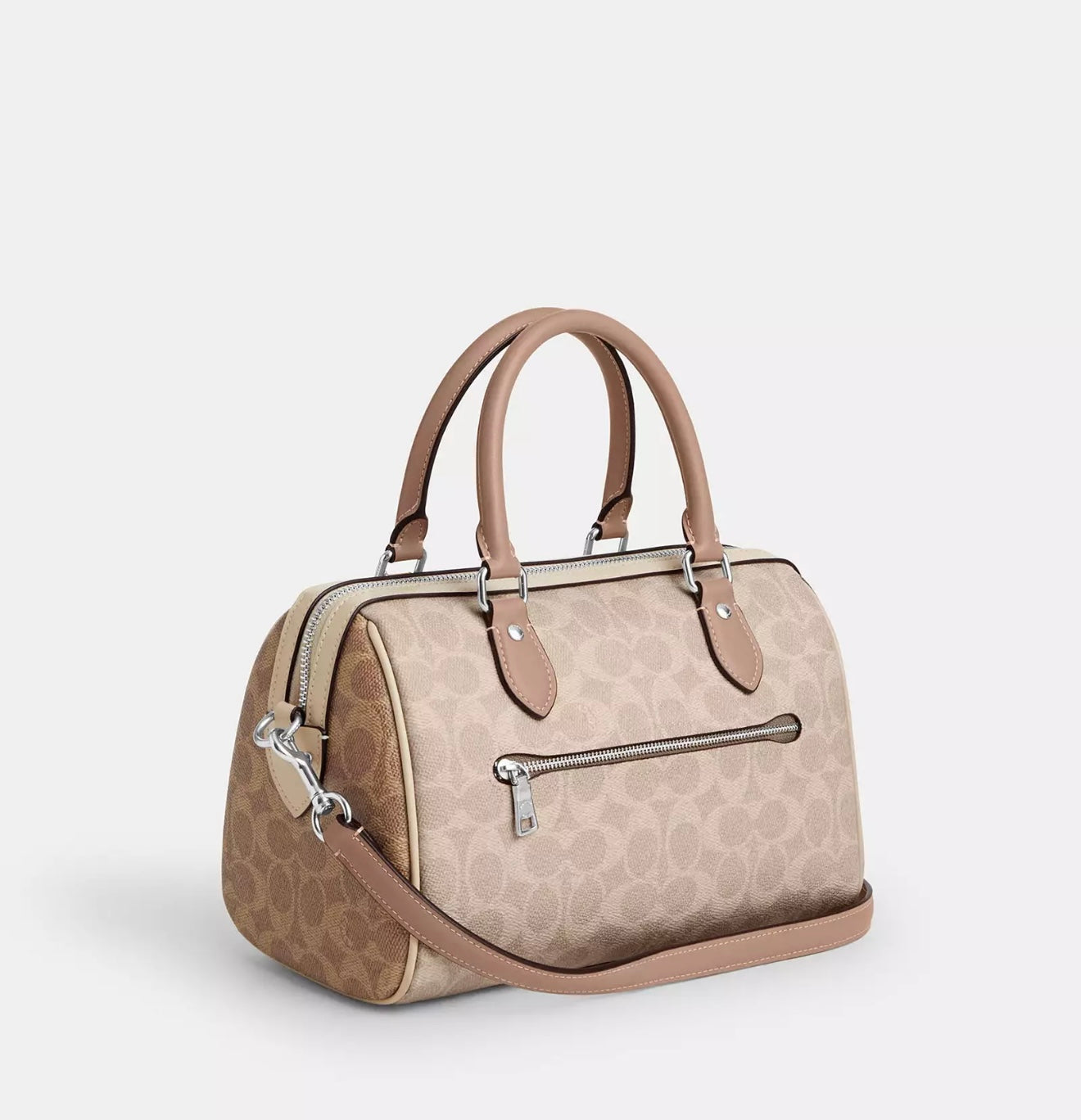 Coach Rowan Satchel Bag (Silver/Sand/Taupe)