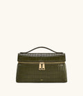 JW Pei Thea Croc Embosed Top Handle Bag (Olive Green)