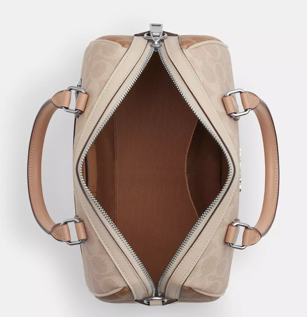 Coach Rowan Satchel Bag (Silver/Sand/Taupe)